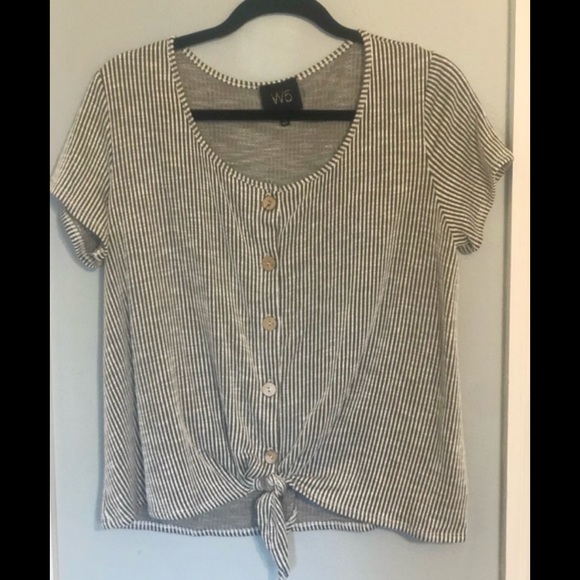 W5 Tops - W5 Green/cream seersucker top
